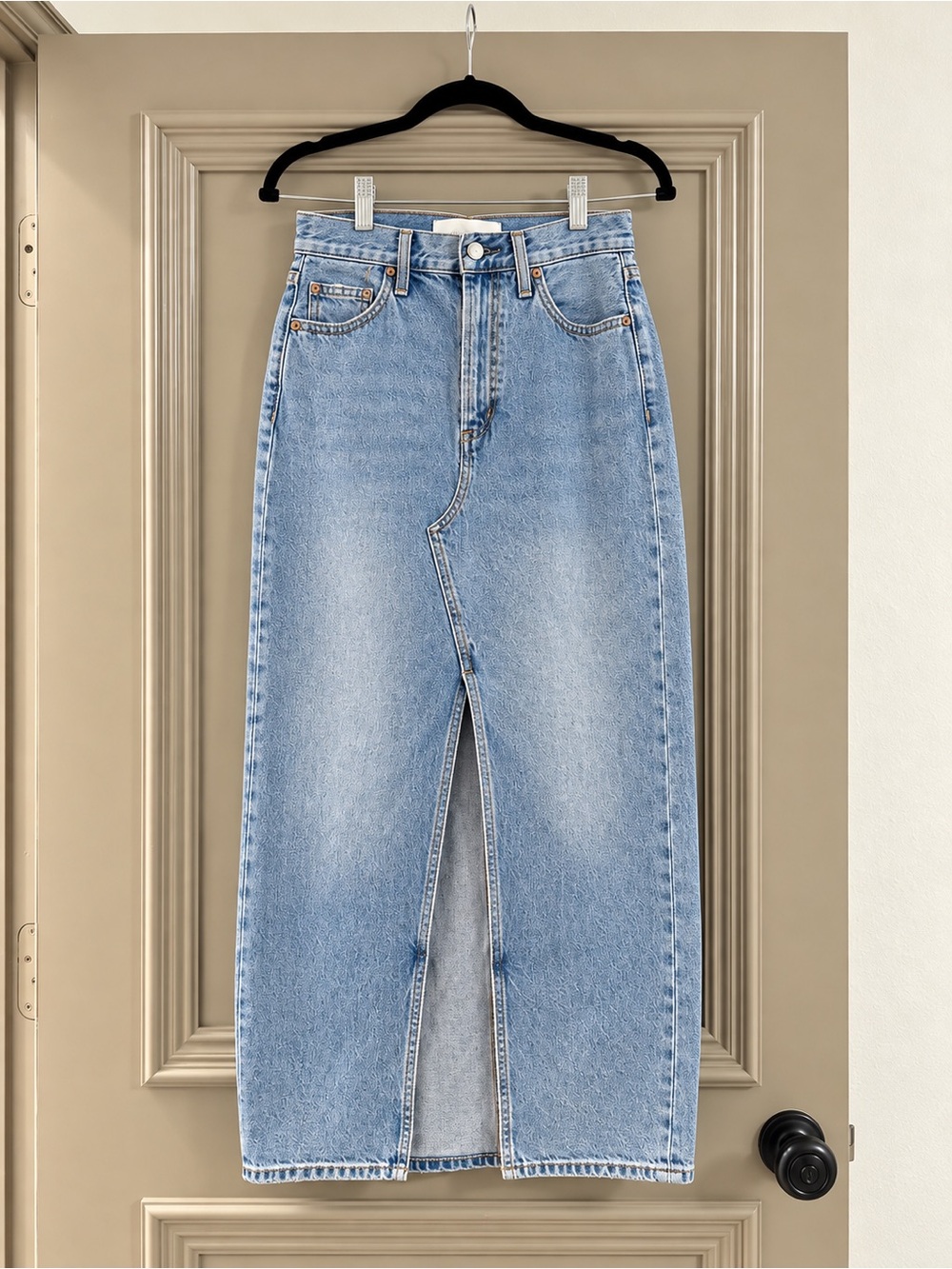 Denim Forum The '90s Vintage Maxi Denim Skirt